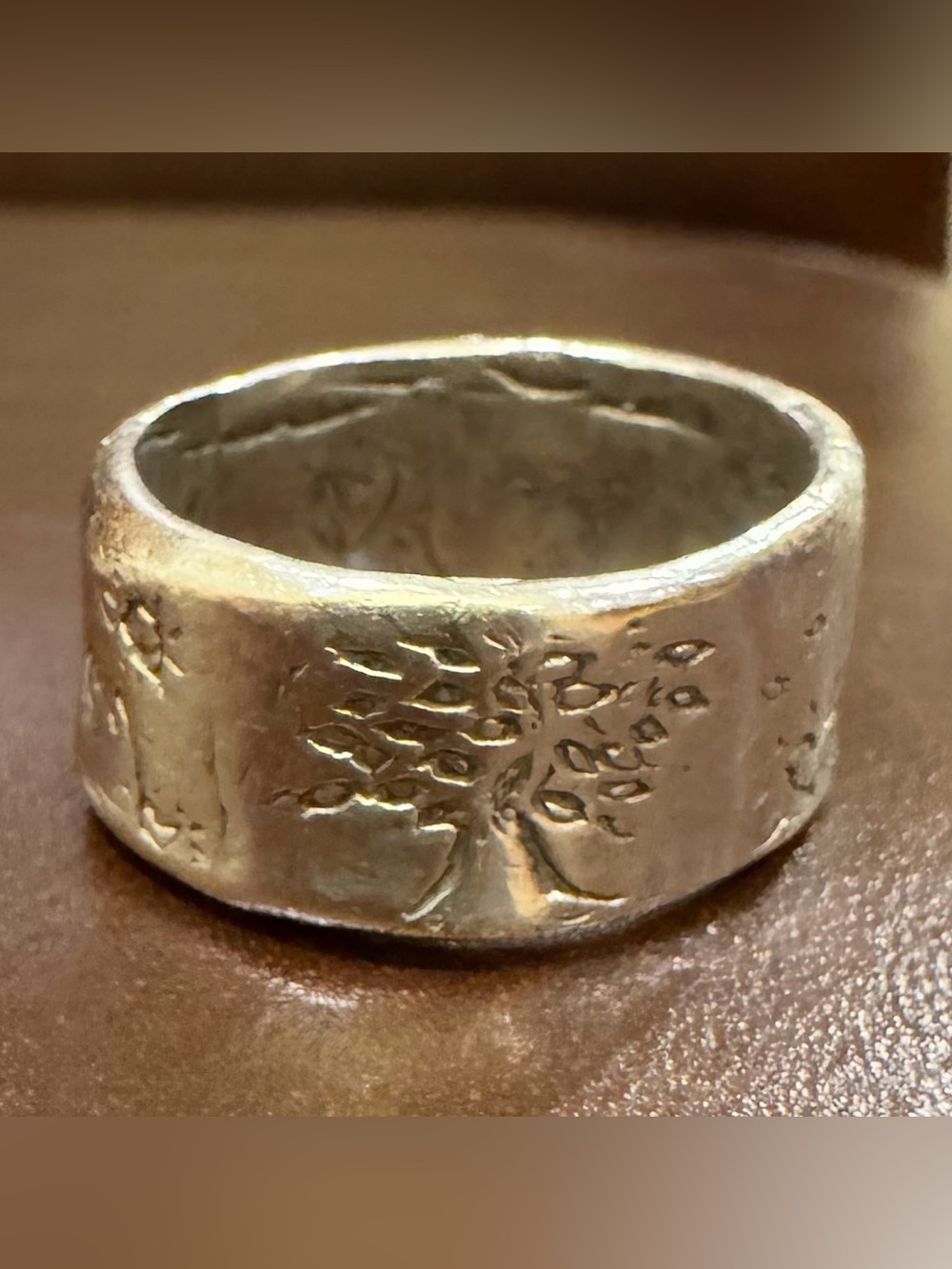 Jes MaHarry Sundance Sterling Silver Grow Strong Tree Wide Band Ring (size 10)